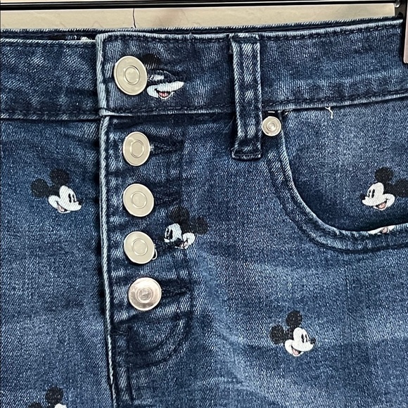 Disney Parks Jean Shorts Mickey Mouse Disneyland World Adult Vintage Rollup High - Picture 3 of 10